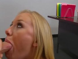 Cutie With Great Tits Sucks Dick In His Office