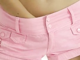 Lusty Spinner Teen Fingering Her Wet Shaved Pussy