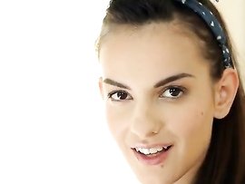 Lusty Spinner Teen Fingering Her Wet Shaved Pussy