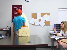 Skinny Avril Hall Fucks A Surfer Jock After Class