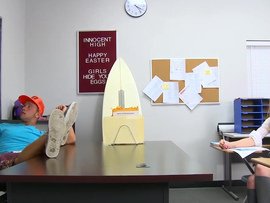 Skinny Avril Hall Fucks A Surfer Jock After Class