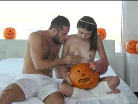 Morning Pussy Pleasing For His Tiny Tits Teen Babe