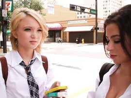 Cute Schoolgirls Call A Friend Over For A Threesome